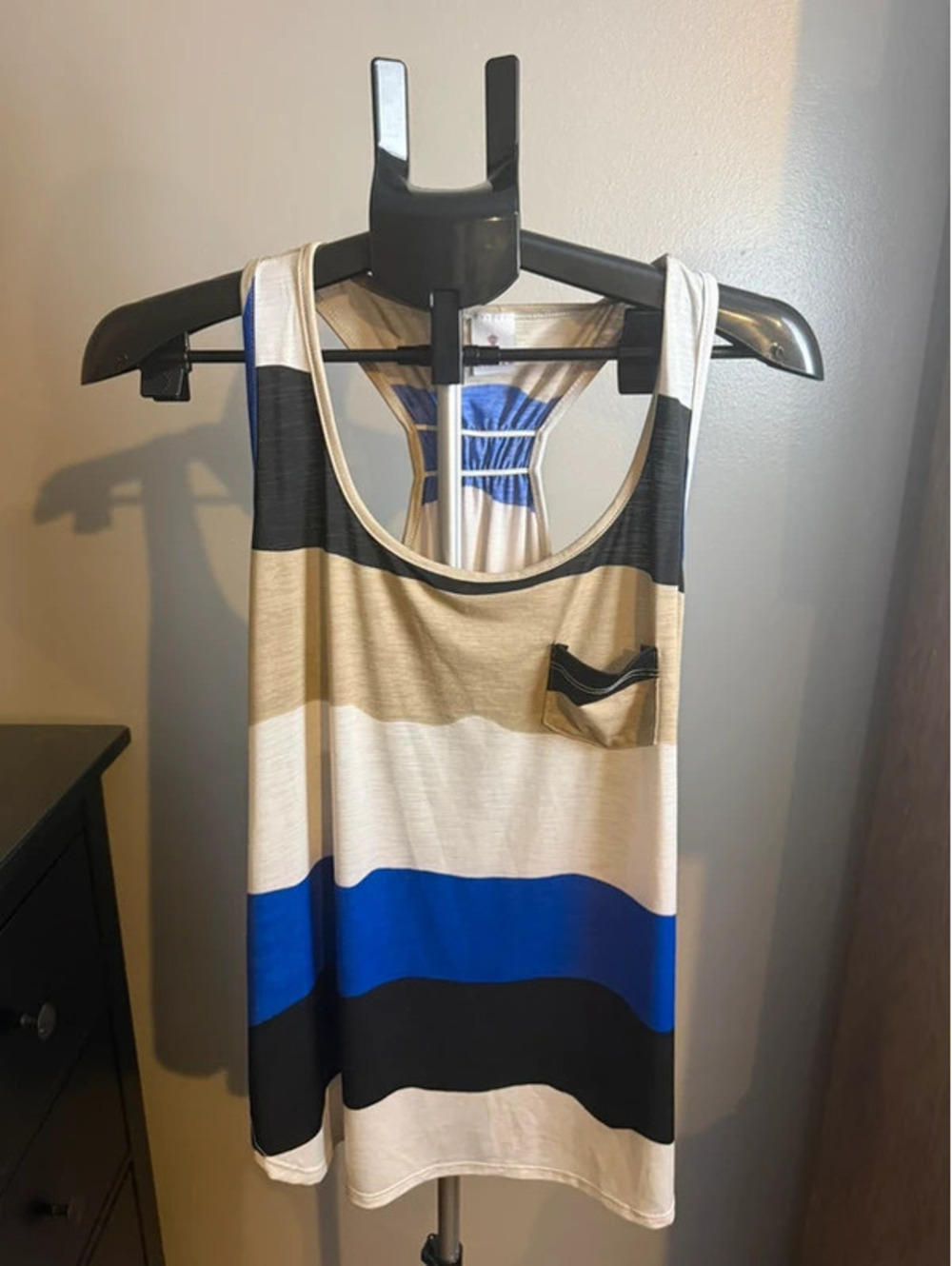Libian Colorblock Striped Racerback Tank Top Pocket XL Fit